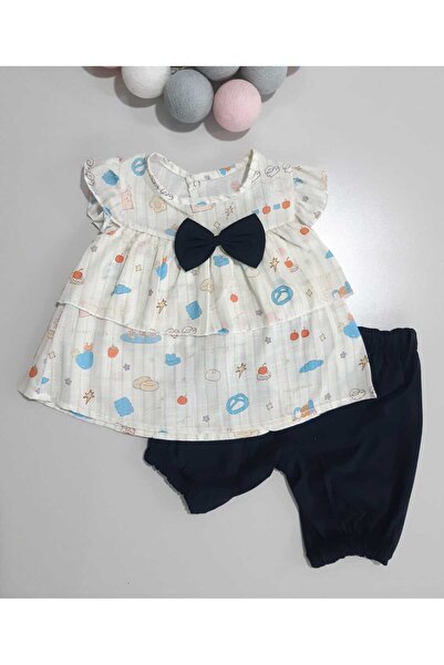 Sönmez Baby MEYVE DESENLİ YAZLIK PAMUKLU İKİLİ KIZ BEBE ÇOCUK TAKIM