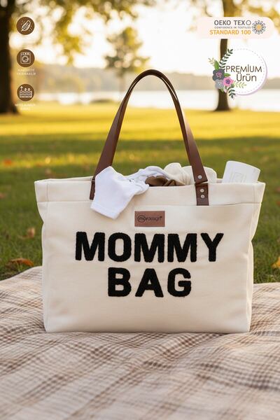 mordesign Panama Bag,Anne Bebek Bakım Çantası,Mommy Bag,Cüzdan Hediyeli, XL Büyük Boy, Essential Edit Serisi