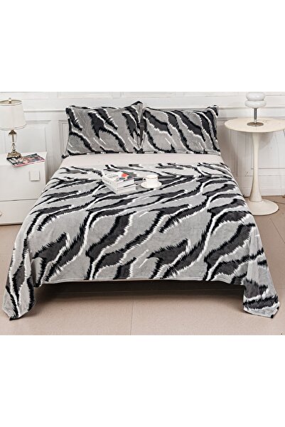 CHIRASO Cocolino Blanket Set 200x230, Soft and Fluffy, Double Bed, plus 2 Pillowcases, Zebra