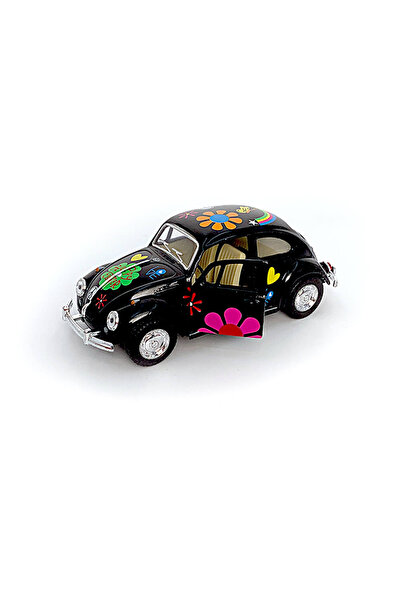 Robetoy Masinuta diecast VW Beetle Flower Power 1967 negru