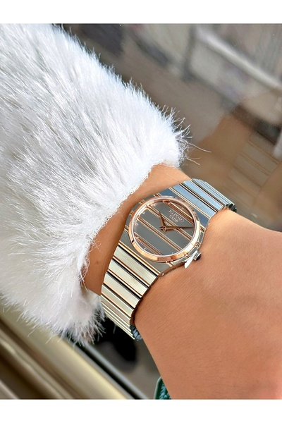 JG. Polo Club Steel Band Steel Case 5 Atm Water Resistant Silver-Copper Color Women Wristwatch S04469