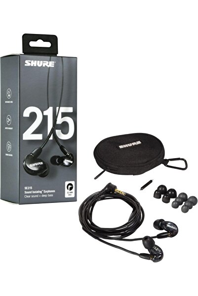 Shure SE215-K, Professional Sound Isolating Earphones, Noise Reduction, Over Ear, Secure Comfortable