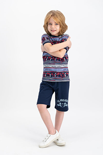 U.S. Polo Assn. Boys' Short Sleeve Bermuda Set Navy Blue