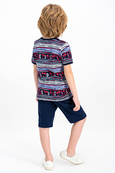 U.S. Polo Assn. Boys' Short Sleeve Bermuda Set Navy Blue