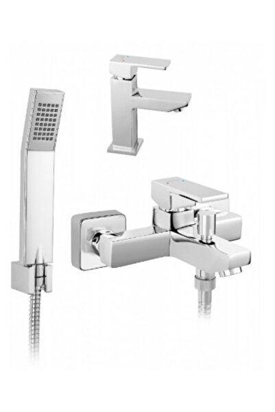 FERRO Pack of 2 Zicco Faucets: Bathtub/Shower, Washbasin, chrome