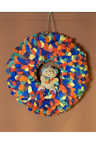 Bonila Handmade Handcrafted Colorful Teddy Bear Door Ornament