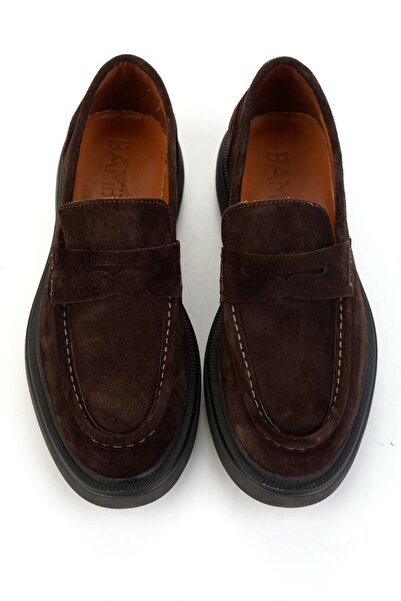 Bambi Kahve Hakiki Deri Erkek Loafer Ayakkabı E01597000102