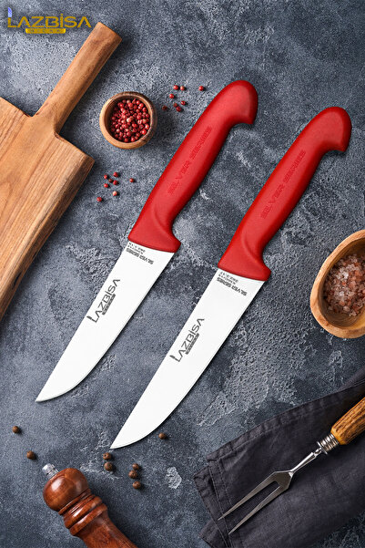 LAZBİSA Silver Serisi Mutfak Bıçak Seti Et Ekmek Sebze Bıçağı 2 Li Set HDS-75