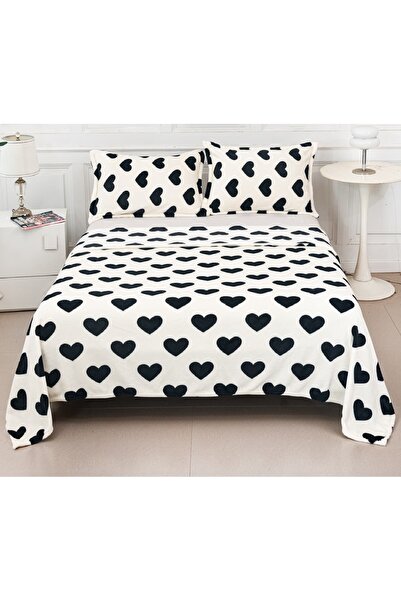 CHIRASO Cocolino Blanket Set 200x230, Soft and Fluffy, Double Bed, plus 2 Pillowcases, Hearts