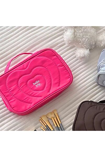 ECARLA Cosmetic bag, quilted, with handle, cyclamen color, 24x9x15 cm, eCarla, KS132R