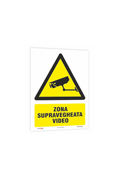 creative sign Video surveillance area indicator, sticker, 15x20cm