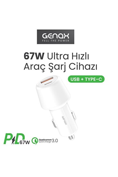 Samsung Galaxy S24 / S24 Plus / S24 Ultra uyumlu USB + PD Hızlı Araç Şarj Başlığı