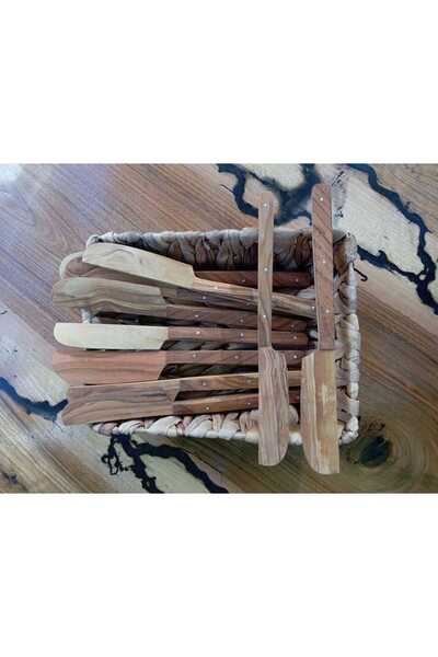 SUR AHŞAP EPOKSİ ZEYTİN AĞACINDAN EL YAPIMI ORGANİK YEMEK BIÇAĞI- 20 cm - (1 ...