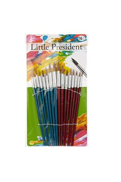 SHOPIENS Комплект от 16 четки за рисуване със заоблен връх, с косъм, размери ...