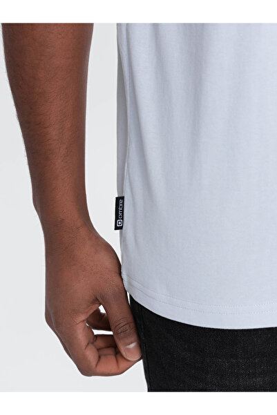 OMBRE Ανδρικό casual μπλουζάκι με τσέπη - μπλε V9 OM-TSCT-0109 S