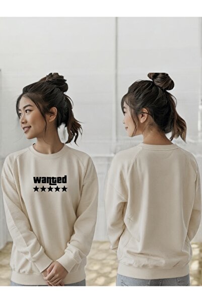 ArtYus Tricou unisex cu mânecă lungă Wanted Transfer cu imprimeu guler rotund...