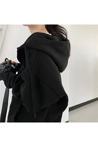 Köstebek Μαύρο φούτερ με φερμουάρ Oversize Χοντρό Unisex