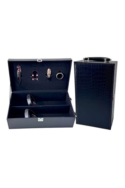 velve Caseta eleganta LUX Wine, din piele cu accesorii vin, maner, capacitate...