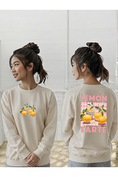 ArtYus Tricou unisex cu mânecă lungă Lemon Tarte Transfer cu imprimeu guler r...