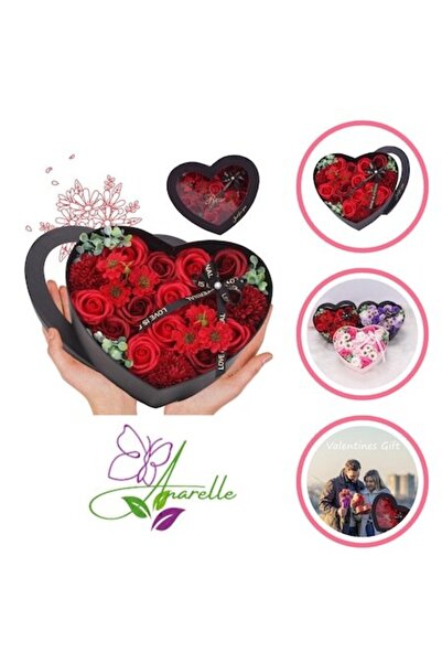 Manolex Buchet de Flori de Sapun Parfumate in forma de inima (22 cm x 20 cm x...