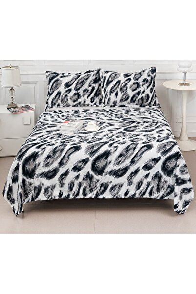 CHIRASO Cocolino Blanket Set 200x230, Soft and Fluffy, Double Bed, plus 2 Pillowcases, Animal Print