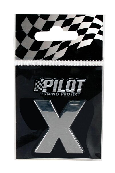 Lampa Ornament autoadeziv tridimensional cromat LAM07884, litera X, înălțime 28 mm, Type 3