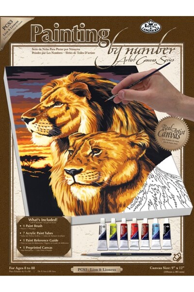 Royal Pictura pe panza pe numere 23x31x26 familia de lei