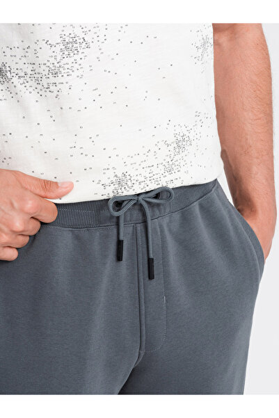 OMBRE BASIC men's cotton sweatpants joggers - graphite V11 OM-PABS-0174 L