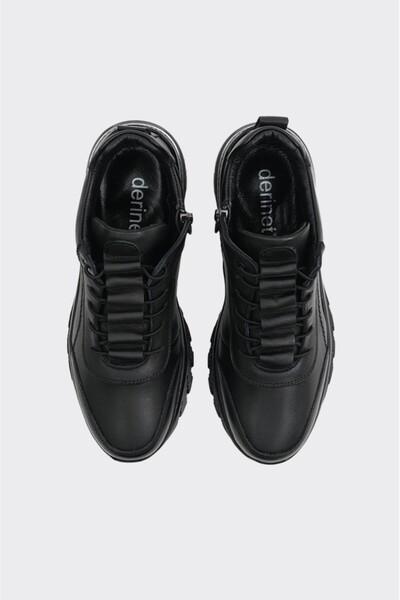 derinet Hakiki Deri Fermuarlı Kadın Bot