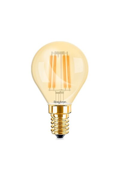 Braytron spherical Vintage filament LED bulb, 4W(32W), E14, G45, 350 lm, warm light(2200K), golden