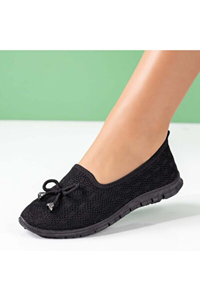 Modlet.ro Γυναικείες μαύρες υφασμάτινες εσπαντρίγιες με φιόγκο MOD09084