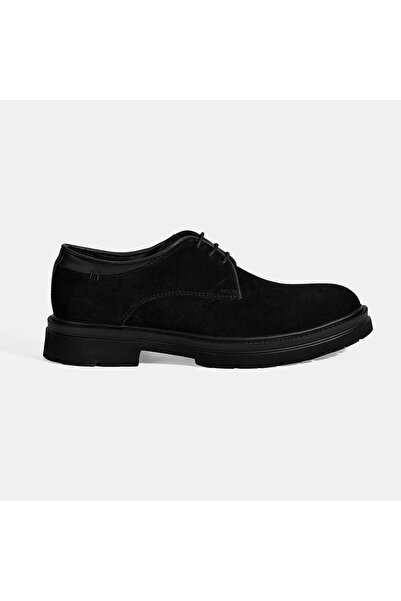 Desa Men's Black Lace-Up Suede Casual Shoes