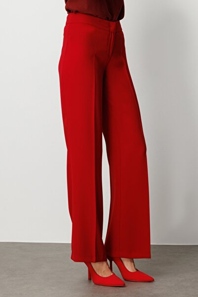 Ekol Krep Kumaş Bol Paça Pantolon