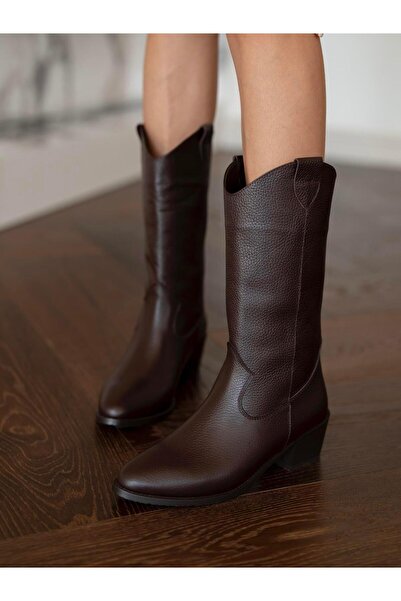 ECENİN BUTİĞİ Kyros Kahve Hakiki Deri Bot