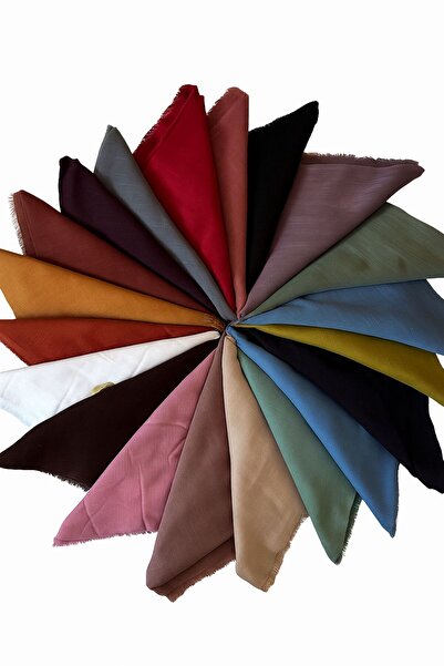 AGORATEKSTİL Reyhan 20 Pieces Gift Quality 100% Cotton Plain Plain Scarf
