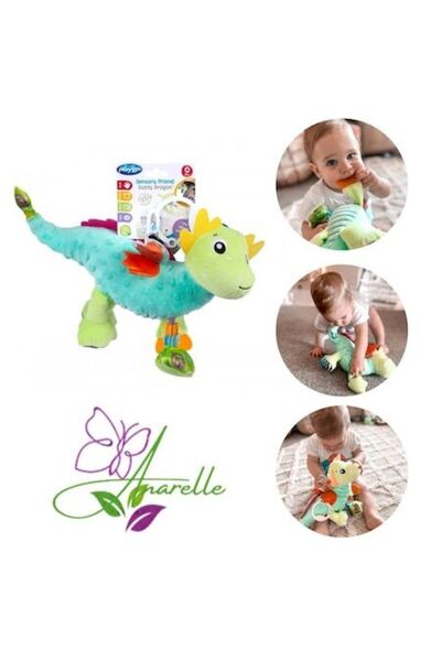 Playgro Jucarie pentru bebelusi-Model Dragon cu inel de fixare pentru carucior