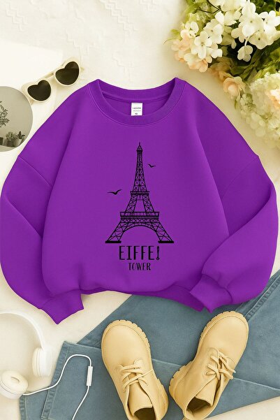 BENROMA EYFEL BASKILI ÜNİSEX ÇOCUK SWEAT