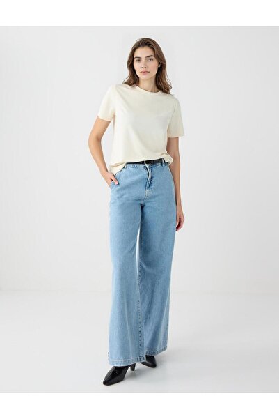 Jimmy Key Ecru Crew Neck Short Sleeve Modal Knitted T-Shirt