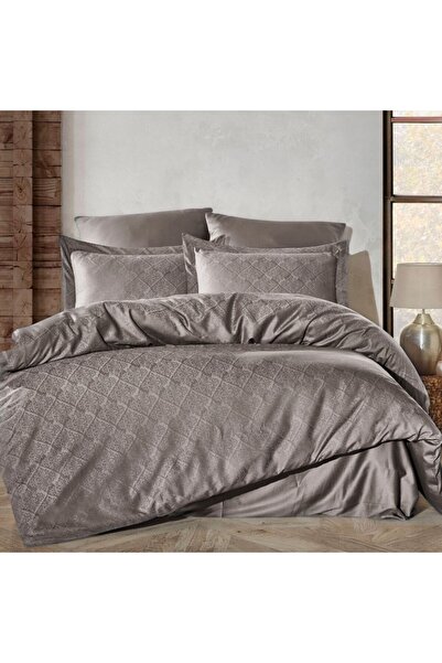 Şaheser Luxury satin jacquard bedding, Saheser, Harley Light Brown (Mink)