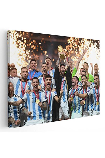 Tablou Canvas Lionel Messi cu echipa Qatar