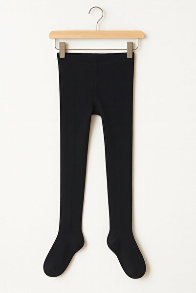 MAVİ QUMSAL Κοριτσίστικο μαύρο βαμβακερό καλσόν – Ελαστικό και κομψό