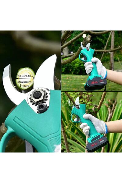 OEM Professional Electric Scissors - 2 48V Batteries, For Trimming in the Garden, Trees, Vines, Branches
