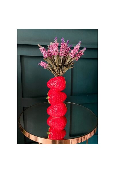 SHOPIENS Vaza Decorativa Ceramica Cu Model Capsuna 11x8x21 Cm