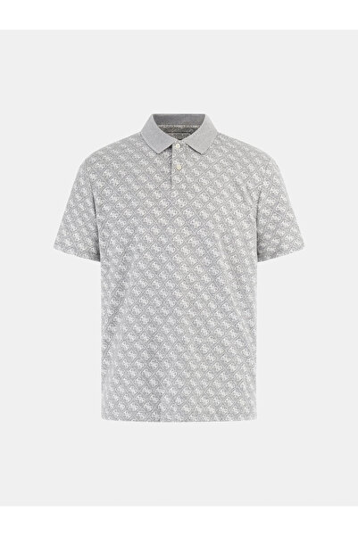 Guess Jacquard Men's Gray Regular Fit Polo T-Shirt M5Bp09K0911-Fj9E