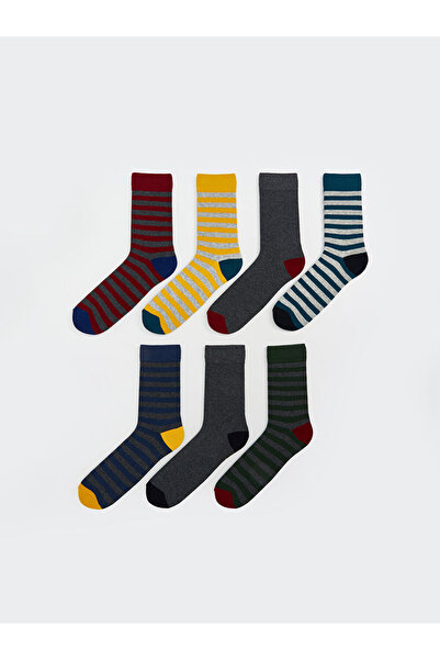 LC Waikiki Sparkling Selections from Shining Store |   Striped Men's Socks 7 Pack