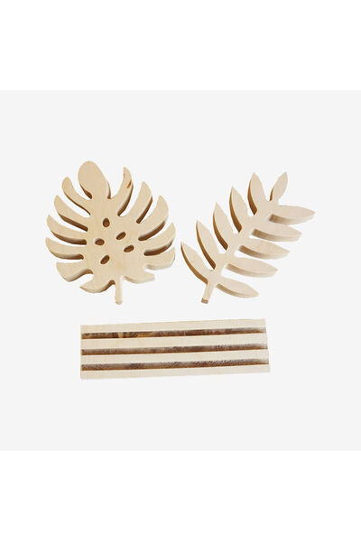 TUFETTO Wooden Printing Mold Leaf Set of 3