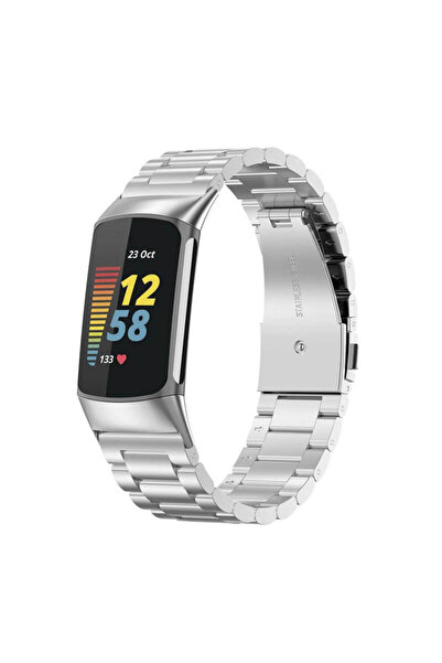 Edman Curea metalică 3Z pentru Fitbit Charge 5, argintie