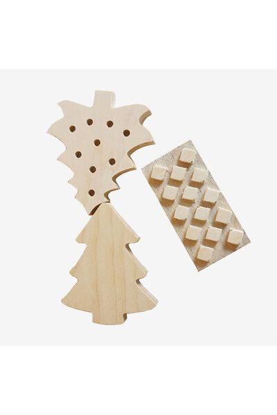 TUFETTO Wooden Printing Mold 3-Piece New Year Set