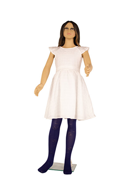 PETRA-ELISA Children's Microfiber Tights 40 DEN with Katty pattern, Navy Blue, 11-13 years