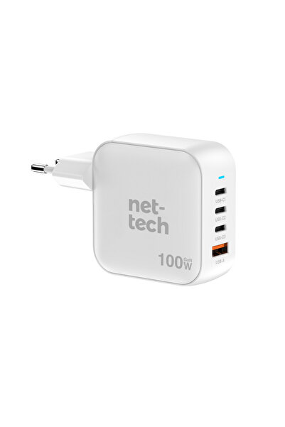 Nettech NT-HCH09 100W PD+QC GaNPrime Şarj Aleti (Beyaz)